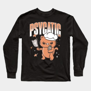 Funny Psychotic Cat Long Sleeve T-Shirt